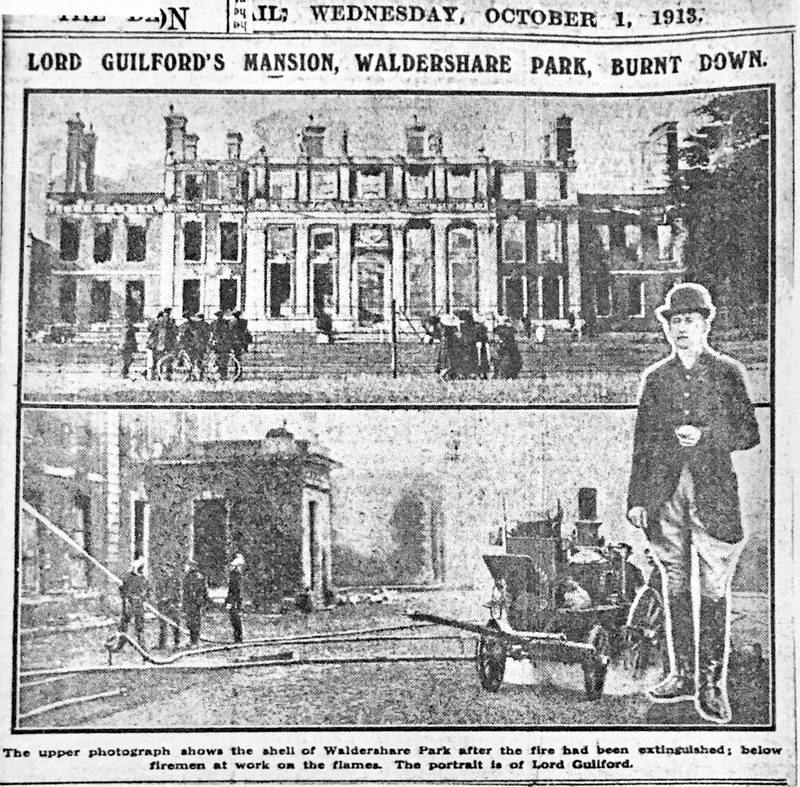 The Great Fire at Waldershare Mansion in 1913
